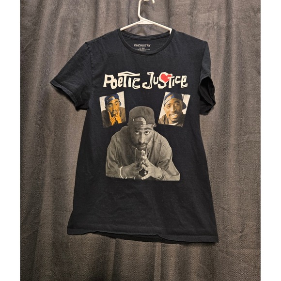 Chemistry Poetic Justice Tupac Graphic Print T-Shirt‎ Black S - Picture 1 of 4